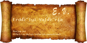 Erdélyi Valéria névjegykártya